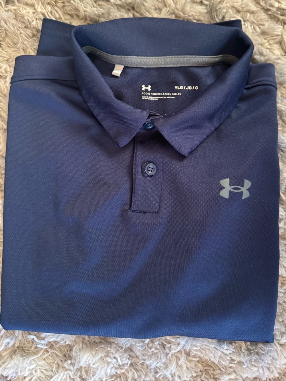 Under Armour Dark Blue Performance Polo- Youth L